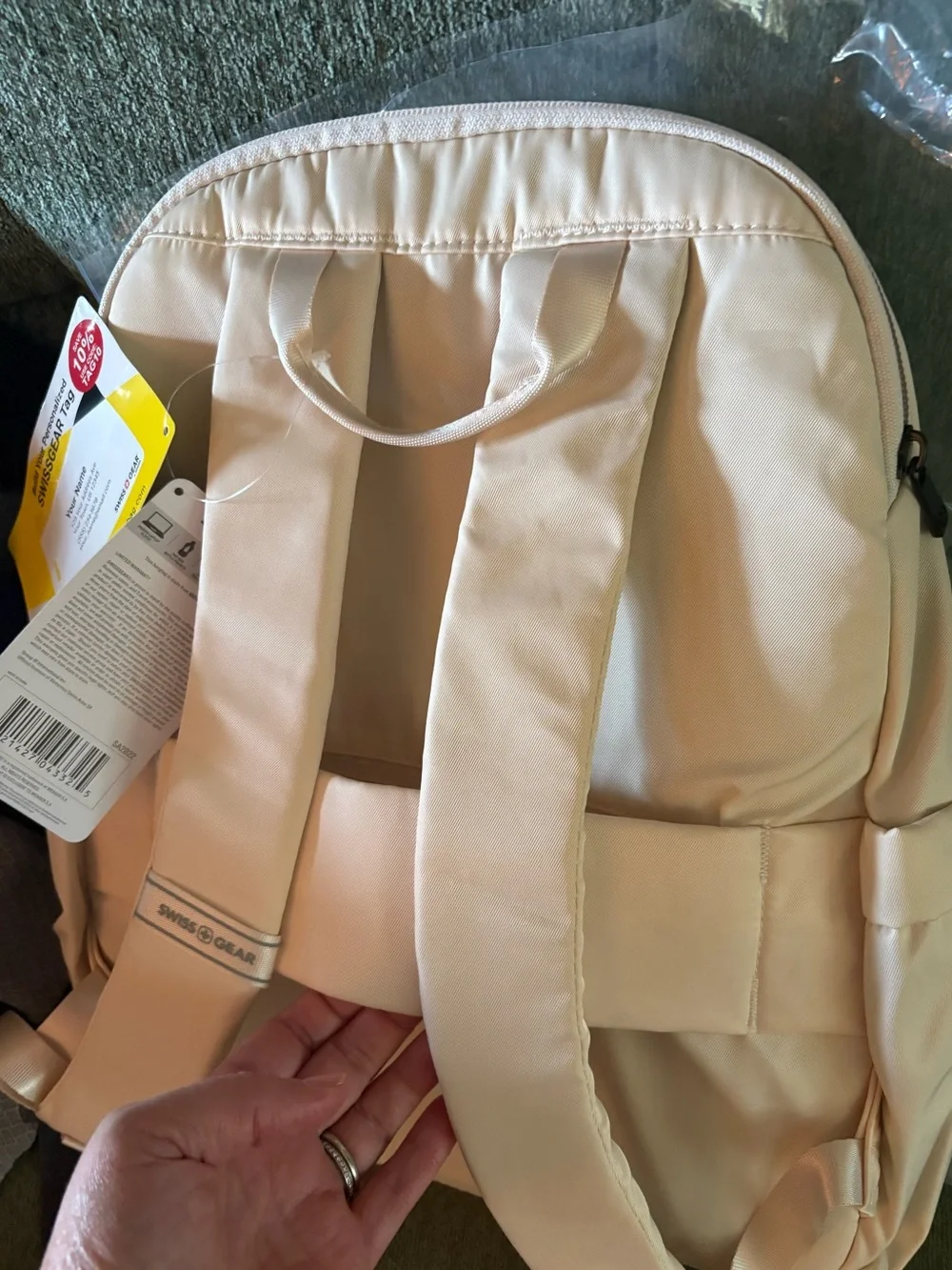 SwissGear Cream/Tan Laptop Backpack NWT